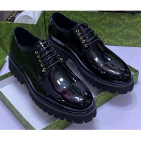 GUCCI GG OXFORD PATENT LACEUP SHOE